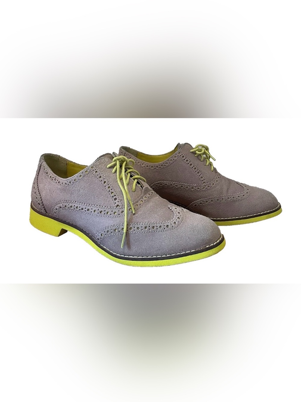 Cole Haan Alisa Oxford Shoes Wingtip Tan/Yellow Women’s Size 7 Leather Suede
